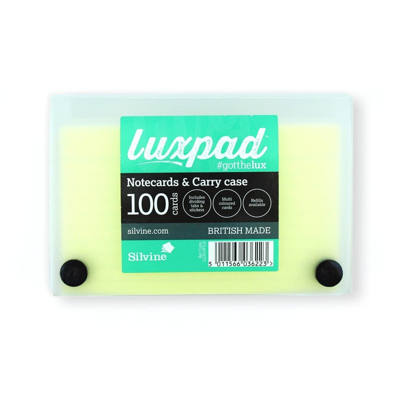 Luxpad Notecards and Carry Case 5×3 Ruled Assorted Colours