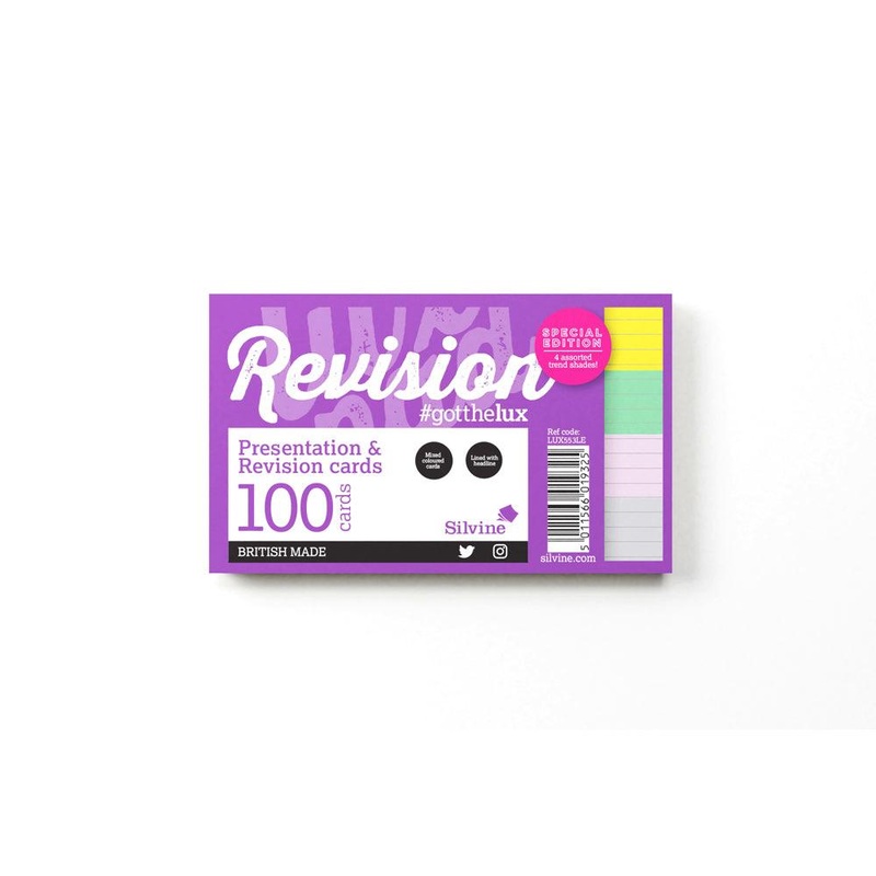 Luxpad Revision Presentation and Revision Cards 5×3 Ruled Fashion Colours