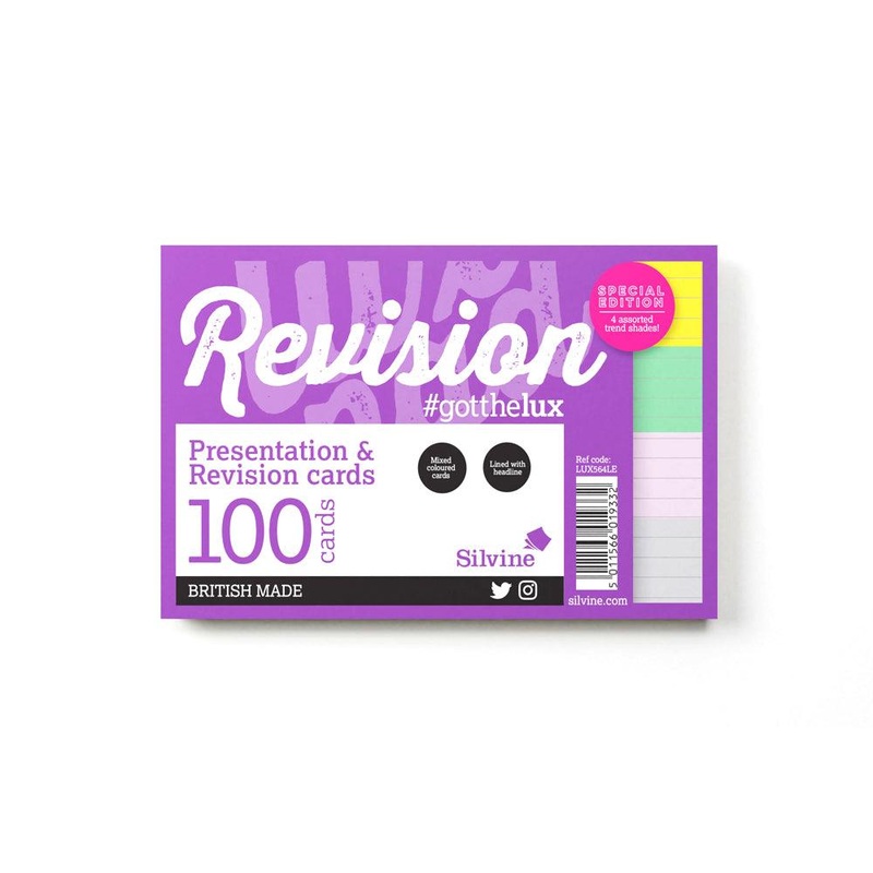 Luxpad Revision Presentation and Revision Cards 6×4 Ruled Fashion Colours
