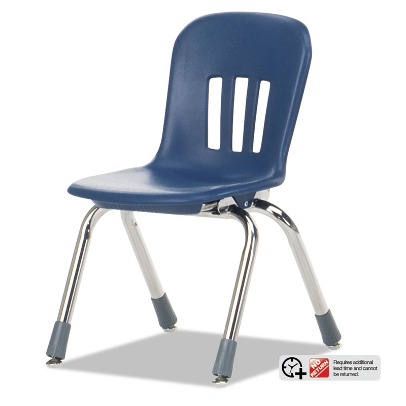 METAPHOR SERIES CLASSROOM CHAIR, 12.5″ SEAT HEIGHT, NAVY BLUE SEAT/NAVY BLUE BACK, CHROME BASE, 5/CARTON