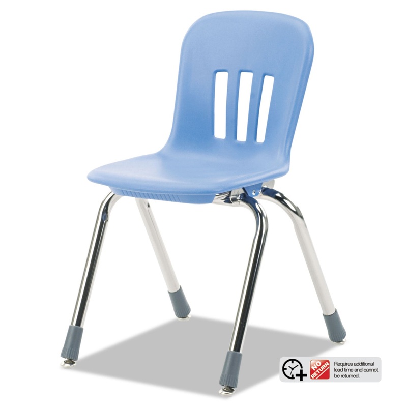 METAPHOR SERIES CLASSROOM CHAIR, 14.5″ SEAT HEIGHT, BLUEBERRY SEAT/BLUEBERRY BACK, CHROME BASE, 5/CARTON