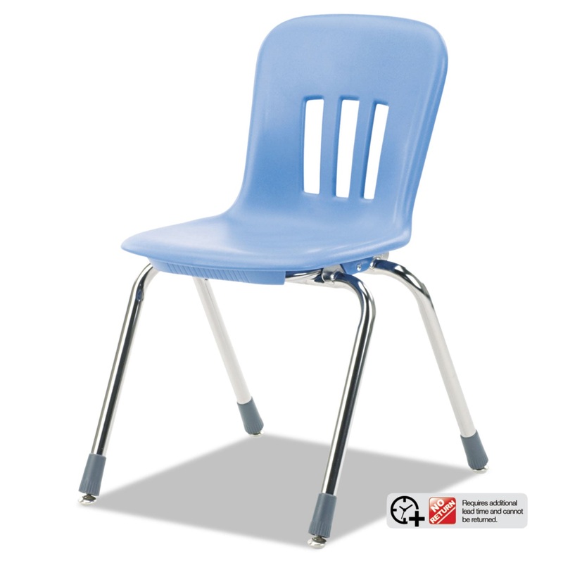 METAPHOR SERIES CLASSROOM CHAIR, 16.5″ SEAT HEIGHT, BLUEBERRY SEAT/BLUEBERRY BACK, CHROME BASE, 4/CARTON
