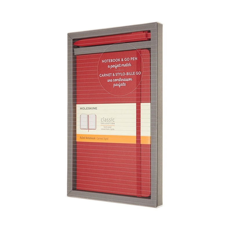 Moleskine Bundle Edition Notebook Large +Go Pen Scarlet Red
