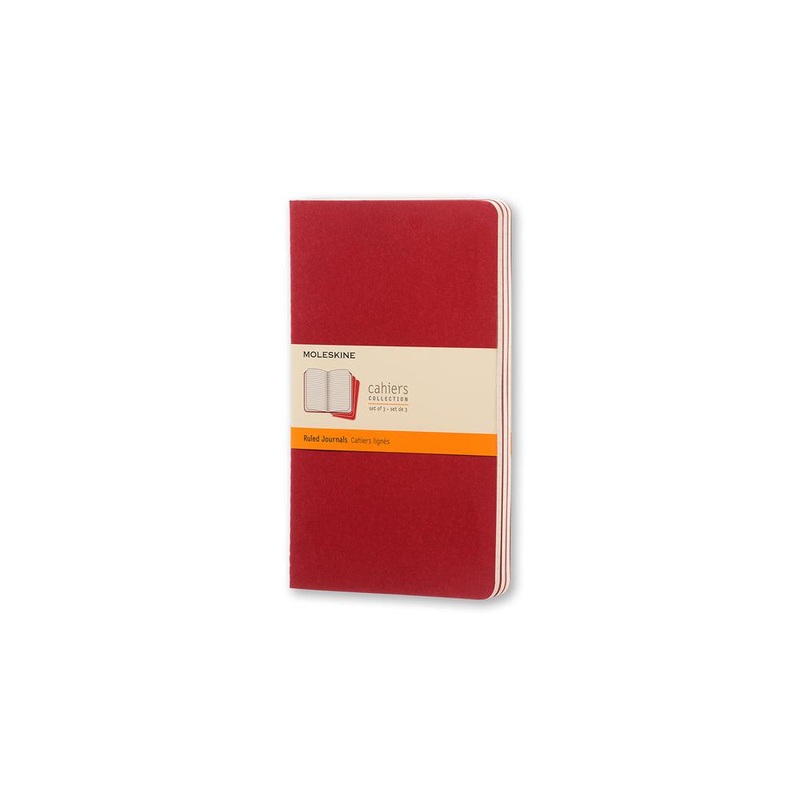 Moleskine Cahier Journals Large Cranberry Red Ruled Pack 3