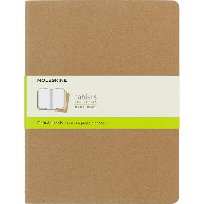 Moleskine Cahier Journals XL Kraft Brown Plain Pack 3