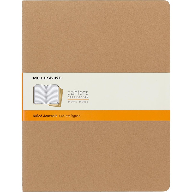 Moleskine Cahier Journals XXL Kraft Brown Ruled Pack 3