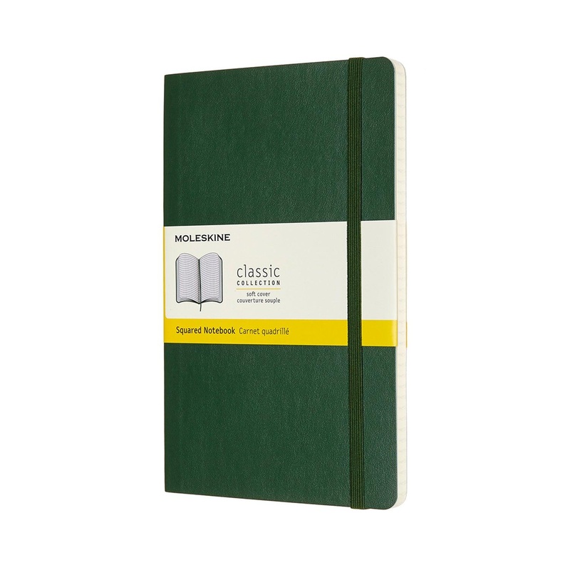 Moleskine Notebook Large Myrtle Green Soft Cover Square