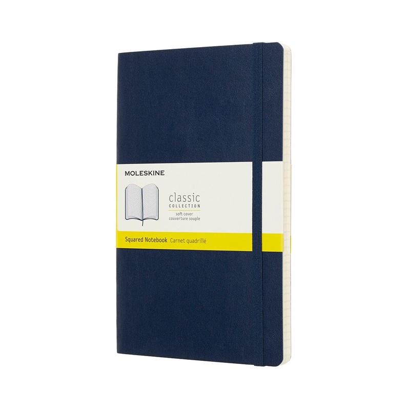 Moleskine Notebook Large Sapphire Blue Soft Cover Square