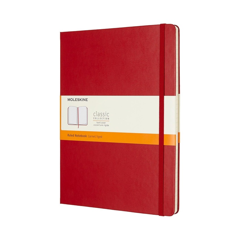 Moleskine Notebook XL Scarlet Red Hard Cover Ruled