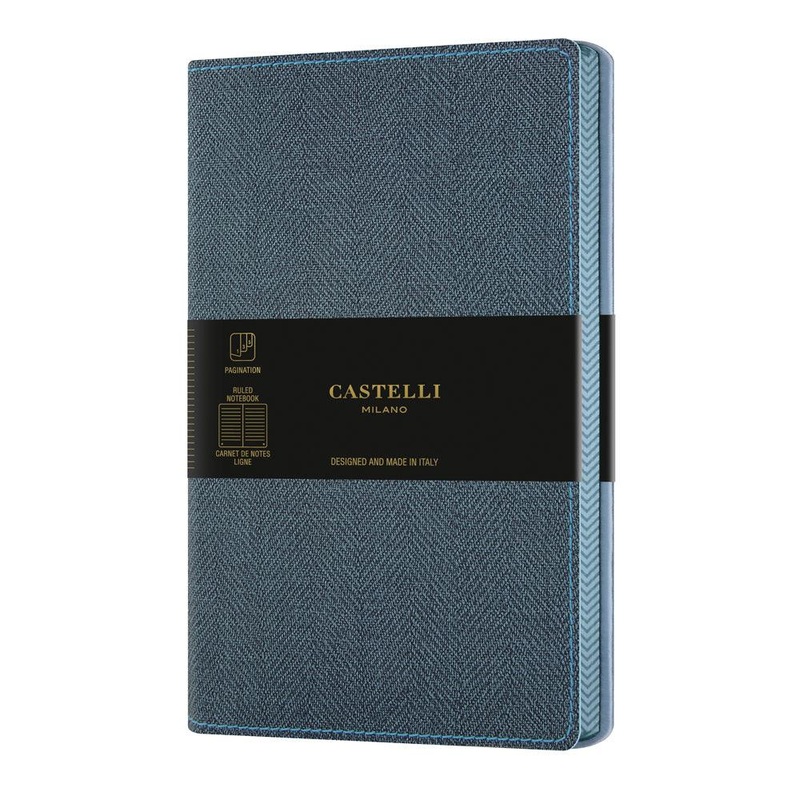 Castelli Notebook Harris Pocket Ruled Slate Blue