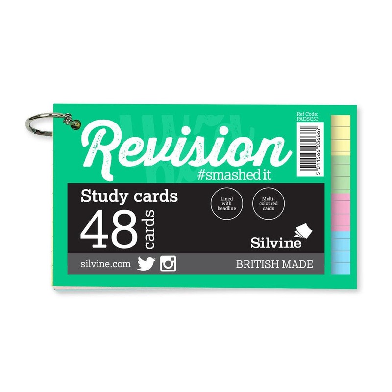 Luxpad Revision Study Cards 5×3 Ruled Assorted Colours with Binding Ring