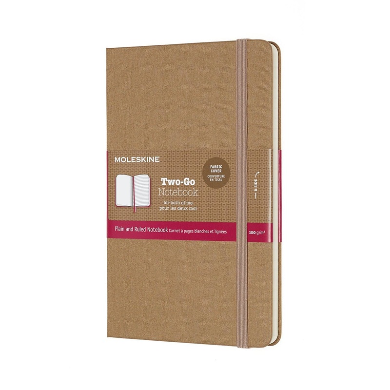 Moleskine Two-Go Notebook Medium Ruled/Plain Kraft Brown