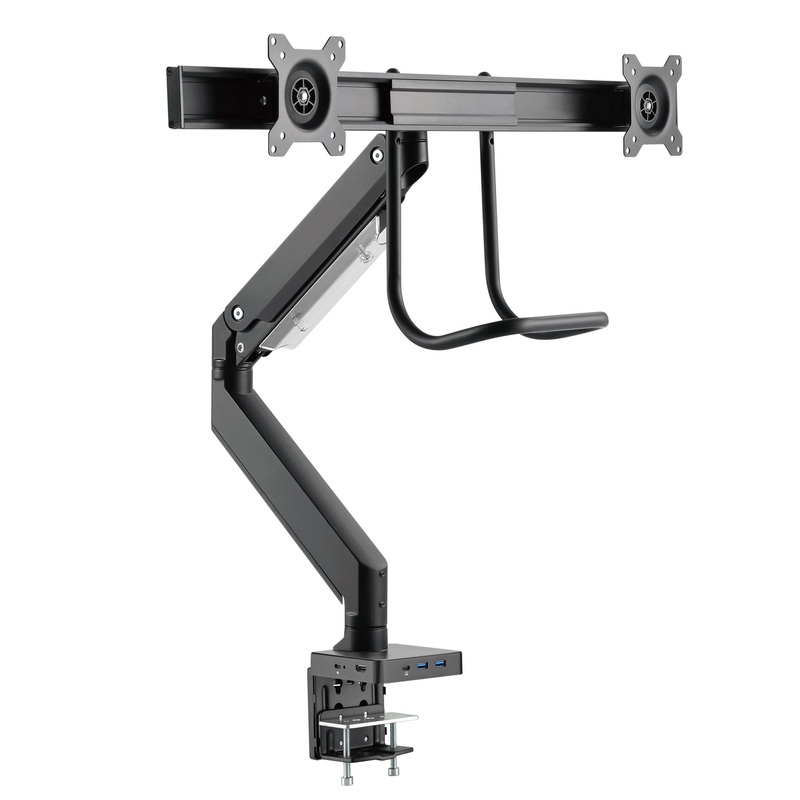 BRATECK 17″-32″ Dual Monitor Gas Spring Arm with Built-in Docking Station.Quick Release VESA Plate. Docking Station Includes 1x USB-A, 1x USB-C, Ethernet & HDMI Ports. STOCK CLEARANCE SALE Up to 30% OFF