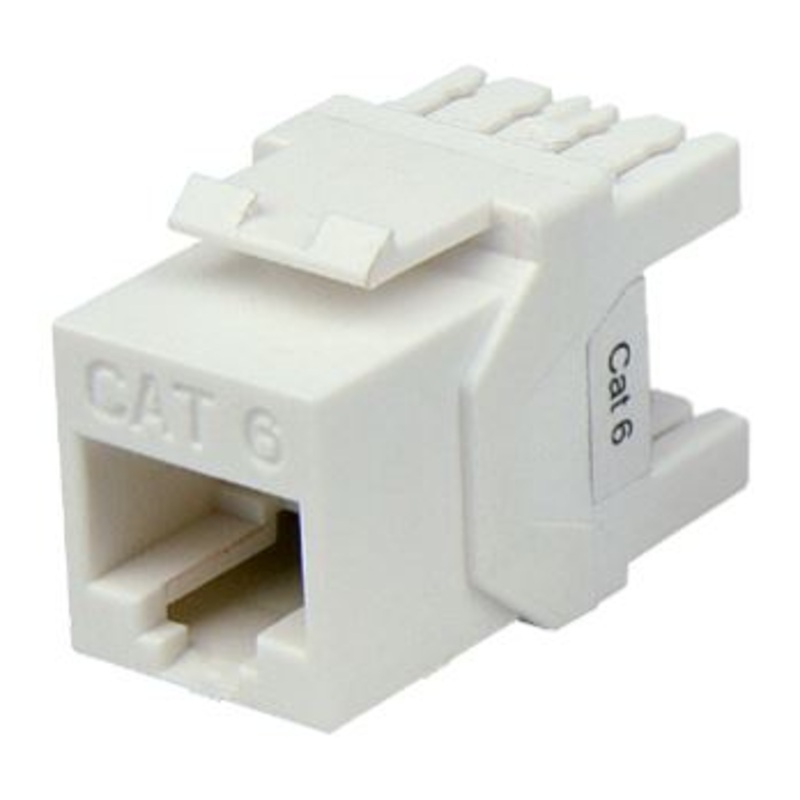 DYNAMIX Cat6 UTP Keystone RJ45 Jack for 110 Face Plate. T568A/B Wiring. 180 Jack. Colour White.
