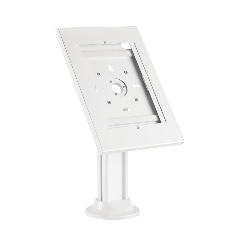 BRATECK Anti-Theft Countertop Tablet Kiosk Stand with Bolt Down Base. Designed for 9.7/10.2 iPad, 10.5 iPad Air/iPad Pro, 10.1″ SAMSUNG TAB A (2019). Heavy-Duty Steel Construction. 90deg Rotation.