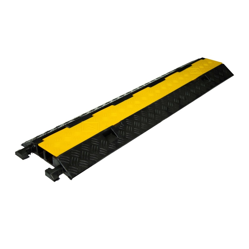 DYNAMIX 2-Channel Floor Cable Protector, Heavy Duty with Installation Lid. Outer Dims 1000 x 250 x 50mm (LxWxH) Channel Dims 32 x 32mm, Weight 6.5Kg, Max load 10 Tons