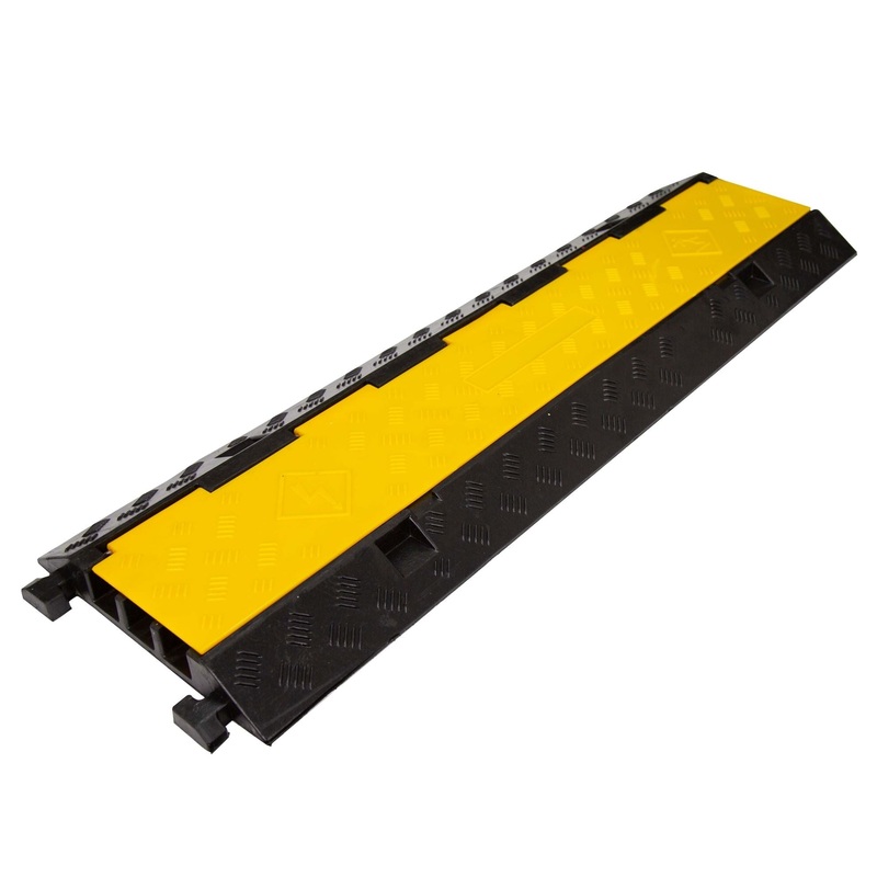 DYNAMIX 3-Channel Floor Cable Protector, Heavy Duty with Installation Lid. Outer Dims 1000 x 300 x 50mm (LxWxH) Channel Dims 30 x 35mm, Weight 8.5Kg, Max load 10 Tons