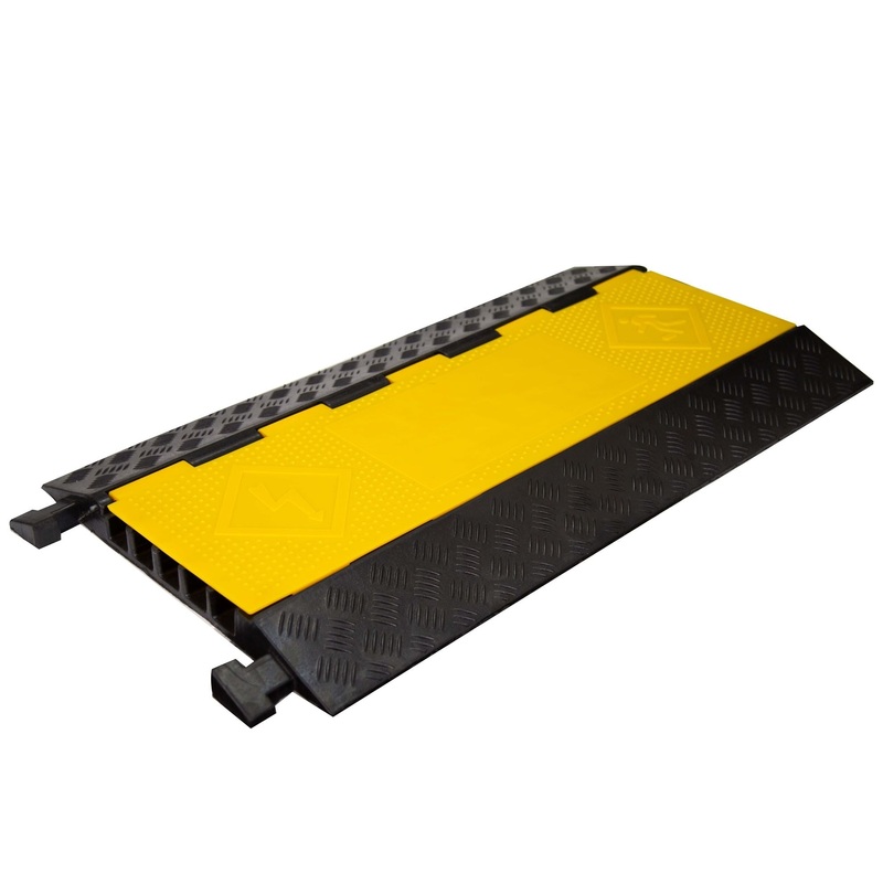 DYNAMIX 5-Channel Floor Cable Protector, Heavy Duty with Installation Lid. Outer Dims 910 x 500 x 50mm (LxWxH) Channel Dims 35 x 35mm, Weight 13Kg, Max load 10 Tons