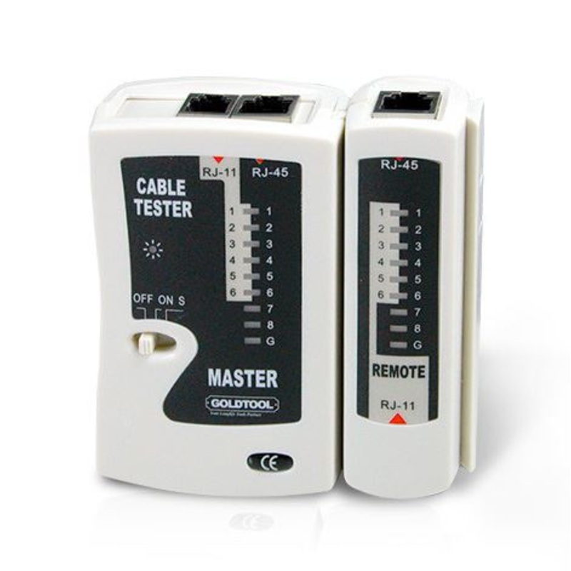 GOLDTOOL RJ45 LAN Data Cable Tester Quickly & Easily Check for Cable Continuity with Instant LED Response. Check for Miswires,  Open / Short Faults. 9V Battery & Case Included.