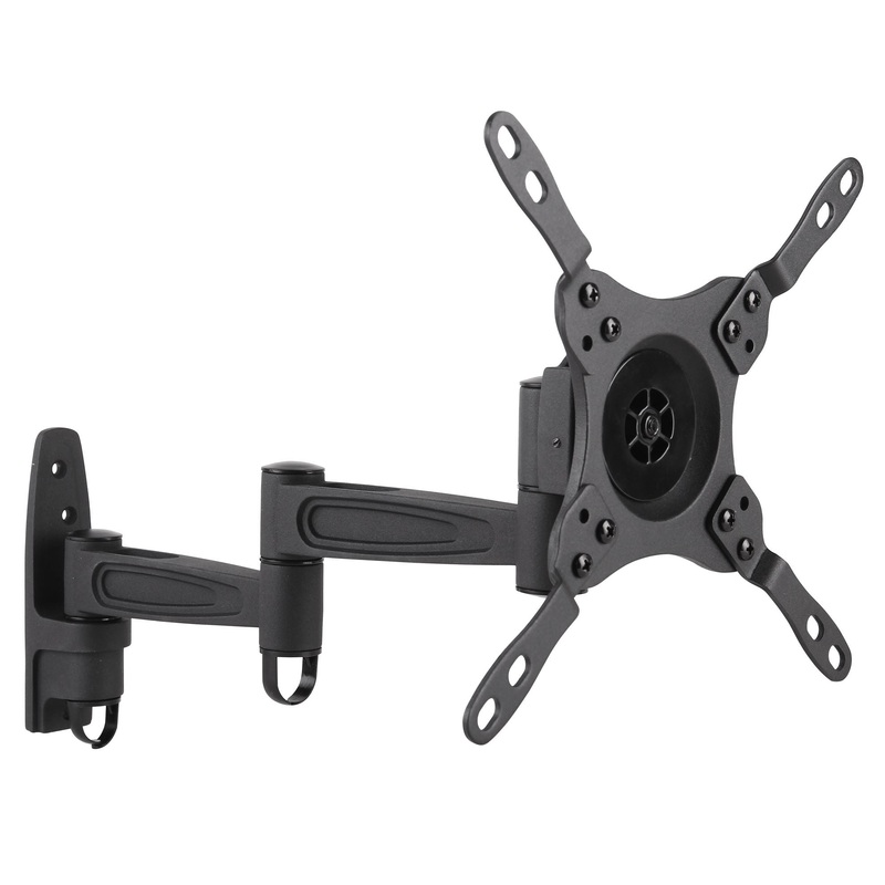 BRATECK 13″-42″ Anti-Theft Full- Motion Monitor/TV Wall Mount. Anti- Theft Locking Hole for Additional Security (Padlock Required). Max VESA 200×200. Max Load 20kgs. Max Arm Extension 417mm. Black Colour.