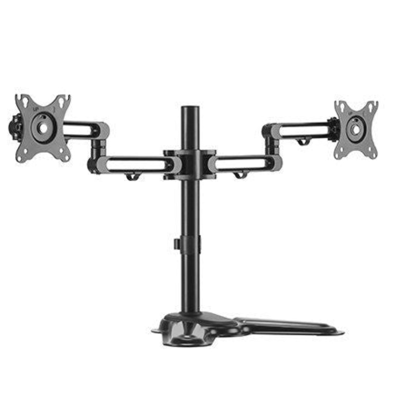 BRATECK 17-32″ Dual Screen Articulating Monitor Stand. Free-Tilting Design, Sturdy Steel Base, 360 Rotary VESA Plate. VESA 75×75, 100×100, Max Load 16Kgs. Built-in Cable Management.