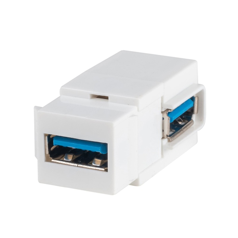 DYNAMIX USB 3.0 Keystone Jack USB-A Female to Right Angled USB-A Female Connector.