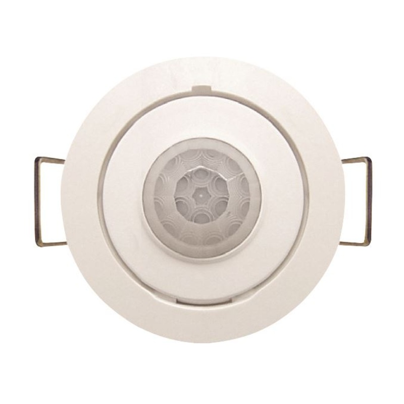 HOUSEWATCH 360 Degree Presence Detector with Dimming Control. IP40 Detector, IP20 Power Box. 8m Diameter Detection Range at 2.5m High. Cutout diameter: 66mm. Time