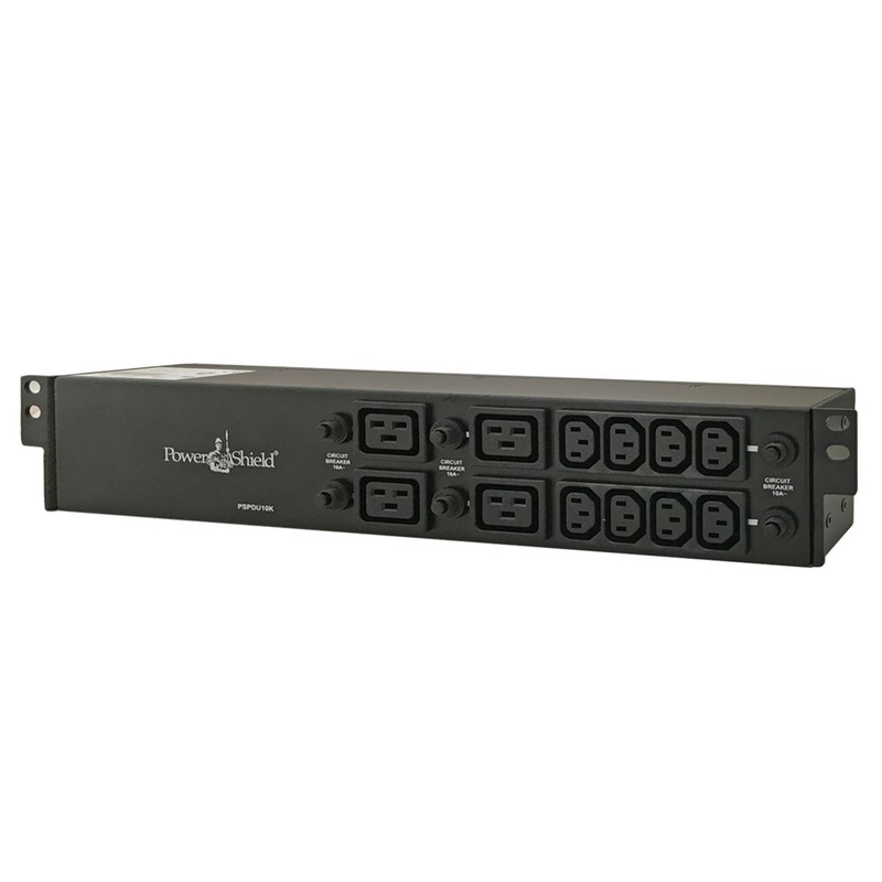 POWERSHIELD External Power Distribution Unit PDU to Accompany 6 – 10kVA UPS. Output Connectors 10A IEC 320 C13 (x8) , 16A IEC 320(x4). Hardwired Input.