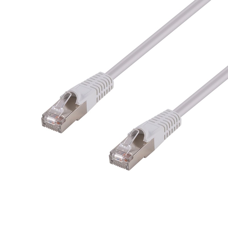DYNAMIX 0.5m Cat6A S/FTP White Slimline Shielded 10G Patch Lead. 26AWG (Cat6 Augmented) 500MHz with Gold Plate Connectors.