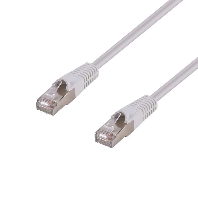 DYNAMIX 0.75m Cat6A S/FTP White Slimline Shielded 10G Patch Lead. 26AWG (Cat6 Augmented) 500MHz with Gold Plate Connectors.
