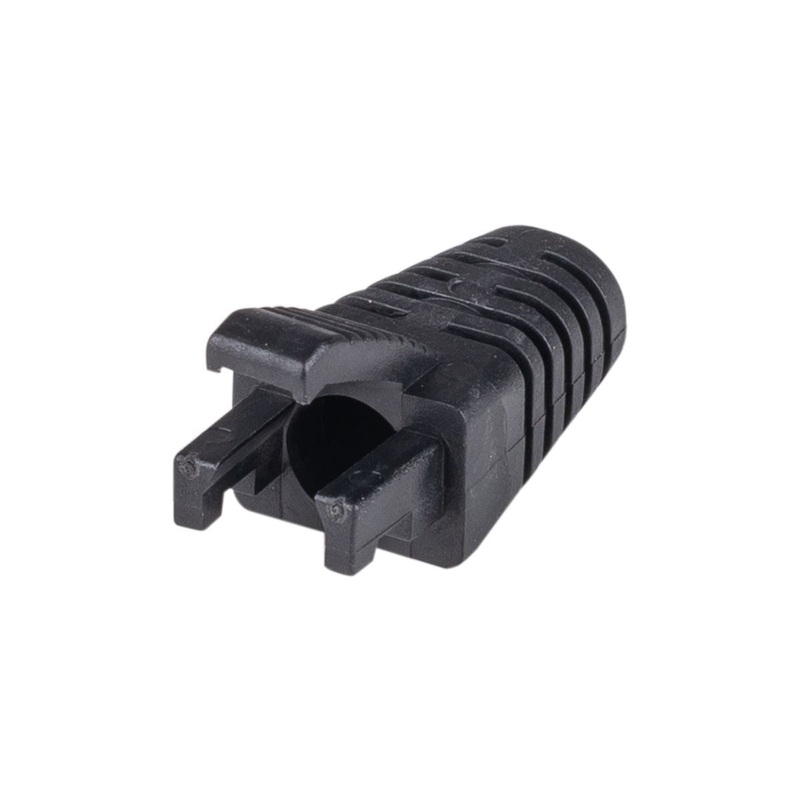 DYNAMIX BLACK RJ45 Strain Relief Boot – Slimline with Clip Protector (6.0 mm Outside Diameter) 20pk Bag