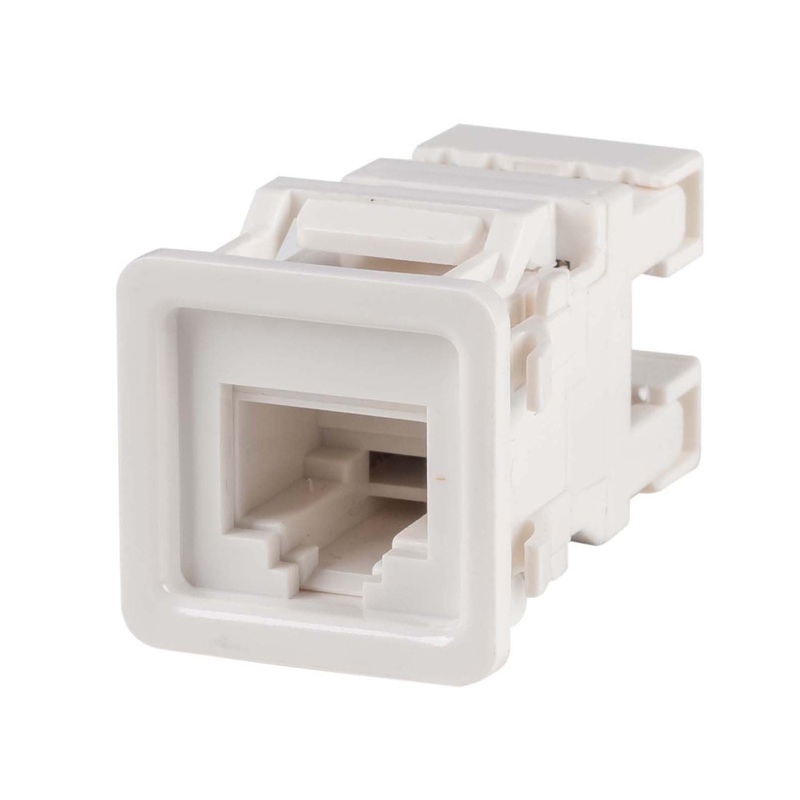 DYNAMIX Cat5e 180 Unshielded Keystone Jack, with Keystone to PDL600 Series Compatible Modular Clip. Colour White
