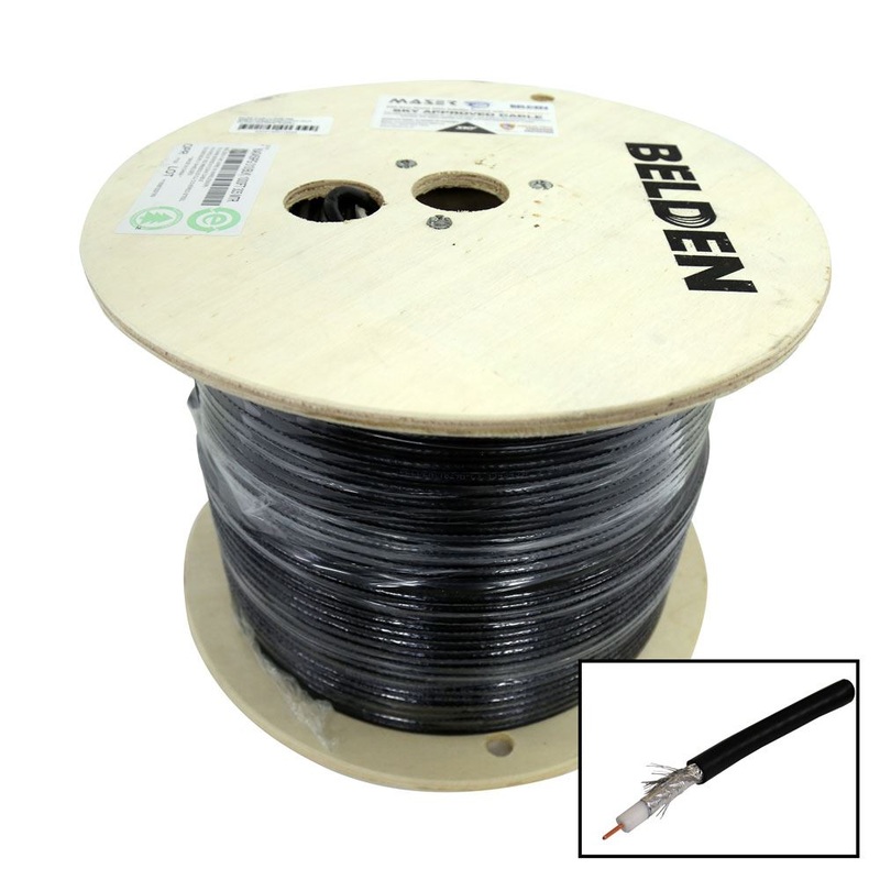 305m Roll RG6 Shielded Cable Black. 75ohm. 18AWG solid Core Foil and braid shield. *** SKY APPROVED ***