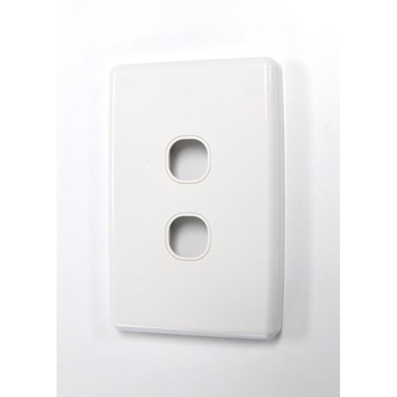 AMDEX Switch Plate ONLY. 2 Gang WPC Series Wall Face Full Cover Plate. (Accepts Clipsal Style Mechs)