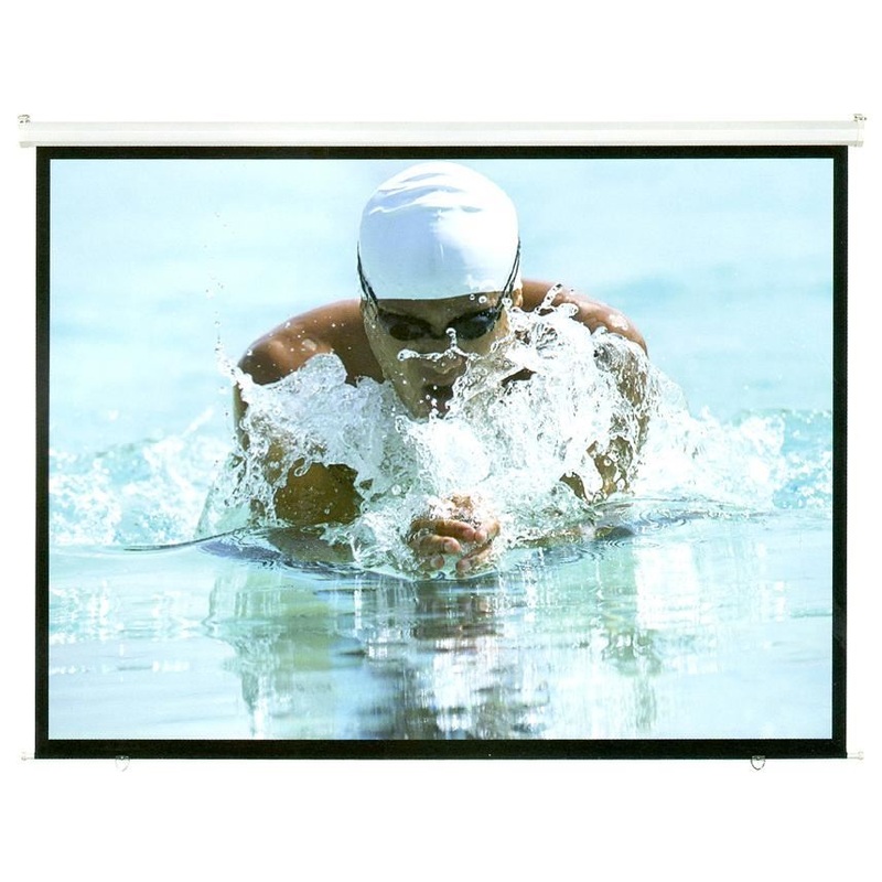 BRATECK 100” Projector Screen, Manual Self Locking, Matte Finish 4:3 Aspect ratio