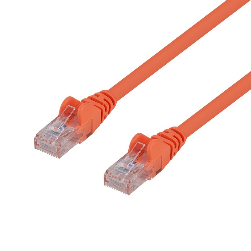 DYNAMIX 0.5m Cat6 Orange UTP Patch Lead (T568A Specification) 250MHz 24AWG Slimline Snagless Moulding with Unshielded Gold Plate Connector.