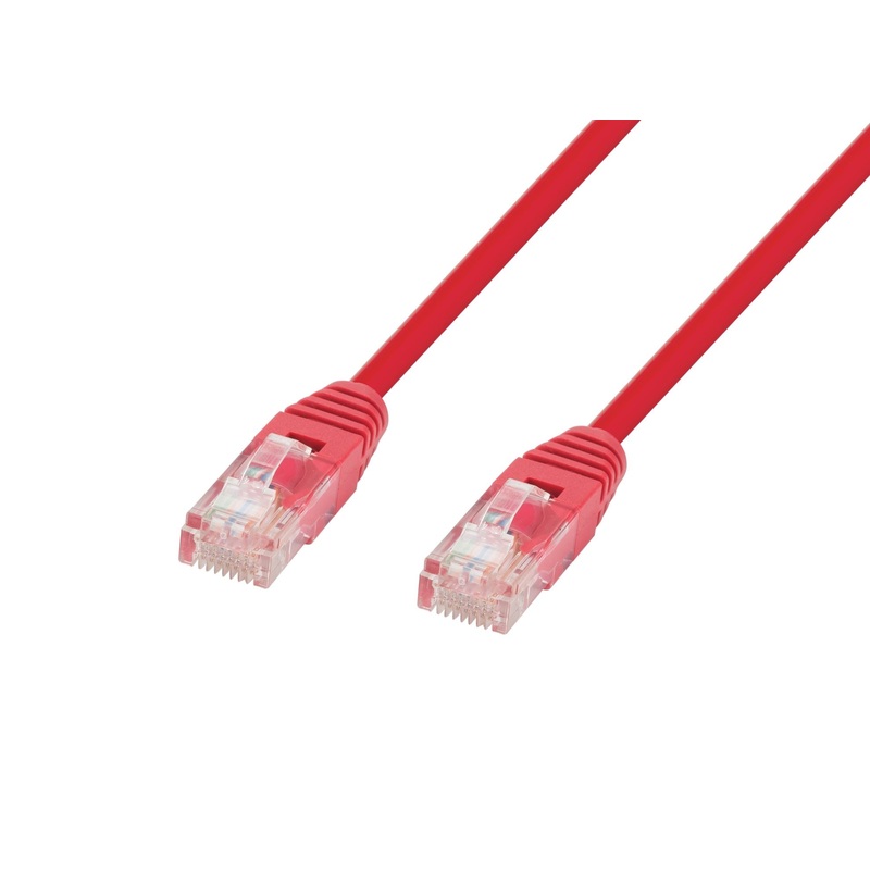 DYNAMIX 10m Cat5e Red UTP Patch Lead (T568A Specification) 100MHz 24AWG Slimline Moulding & Latch Down Plug with RJ45 Unshielded Gold Plated Connectors. STOCK CLEARANCE SALE UP TO 50% OFF
