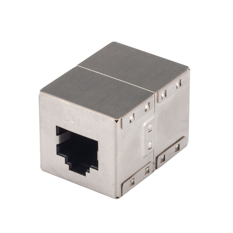 DYNAMIX Cat6A 10G Shielded joiner, RJ45 8C, 2-Way (2x RJ45 Sockets)