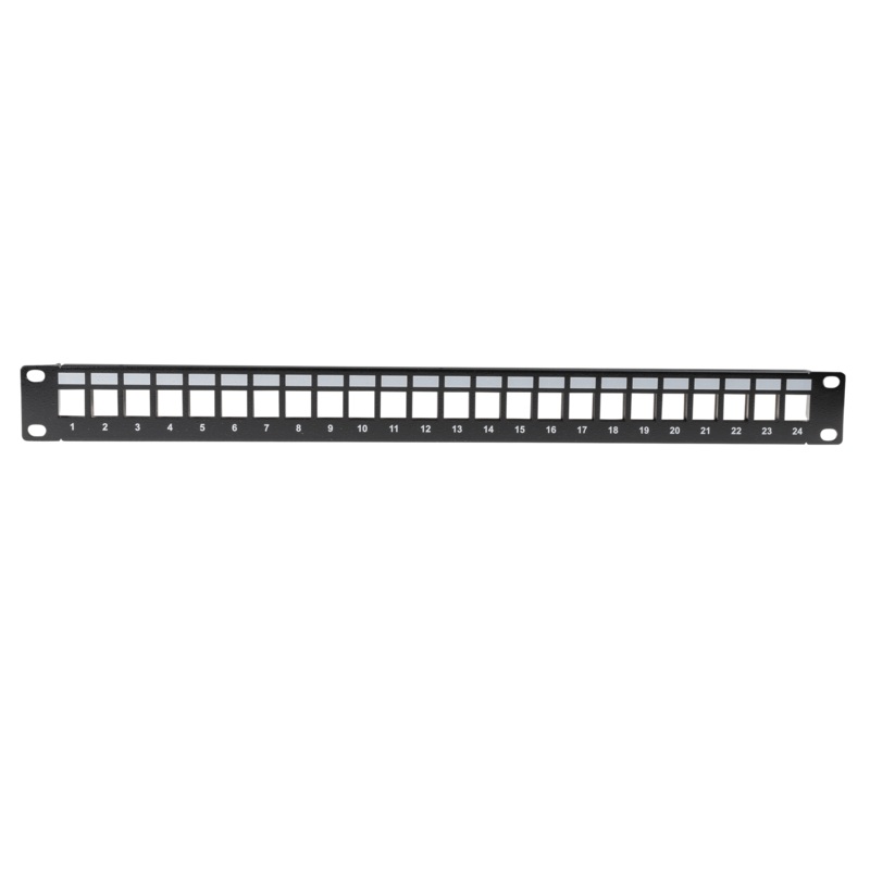 DYNAMIX Horizontal 19” 1RU Unloaded 24 Port UTP Patch Panel. RoHS Numbered 1-24.