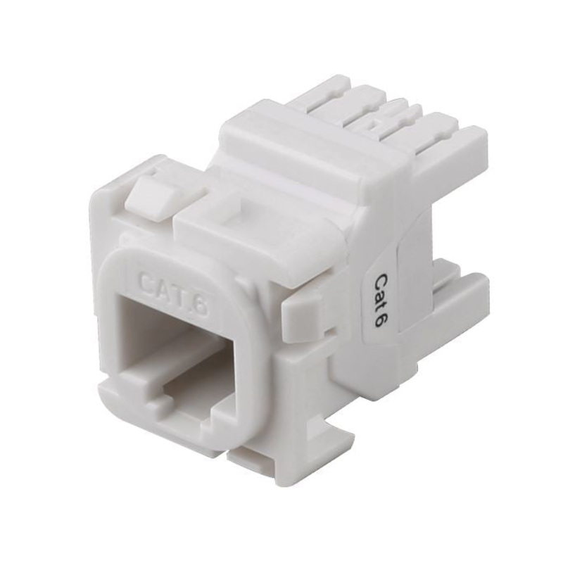 DYNAMIX Cat6 UTP Keystone RJ45 Jack for AMDEX Face Plates. White Recommend for use with RJ45 Plugs Only. T568A Wiring Only. White