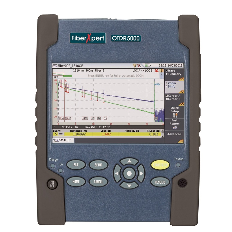 FIBREXPERT OTDR 5000 Quad Wavelength Optical Time Domain Reflectometer. LCD Touch Screen. Measures Multimode & Singlemode 850/1300/1310/1550nm Optical Time *Bought in to Order – 14 Day Lead