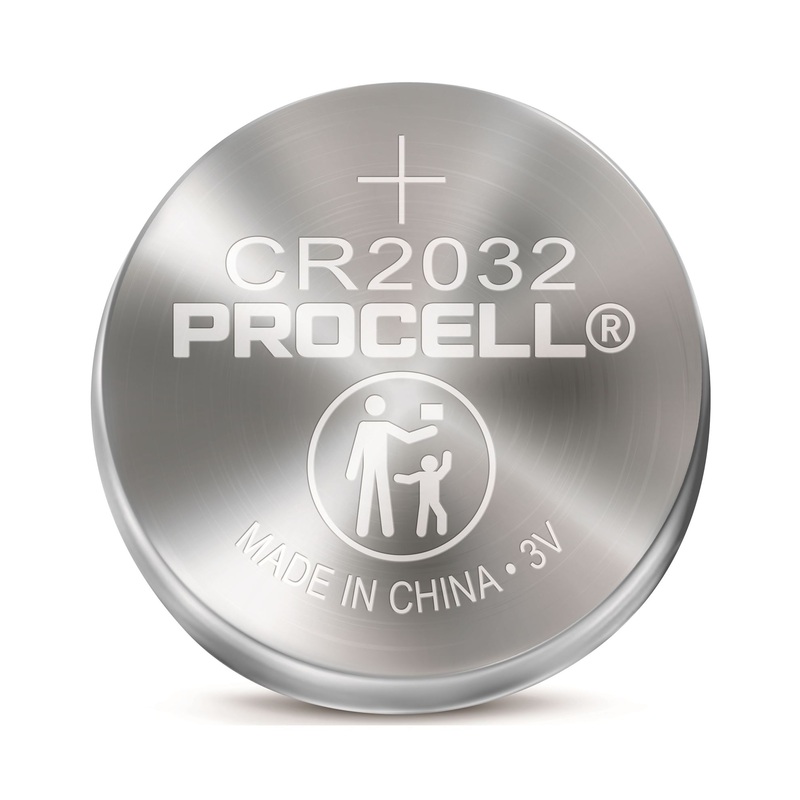 PROCELL Lithium CR2032 Coin Battery. Box of 20 (4x Strips of 5)