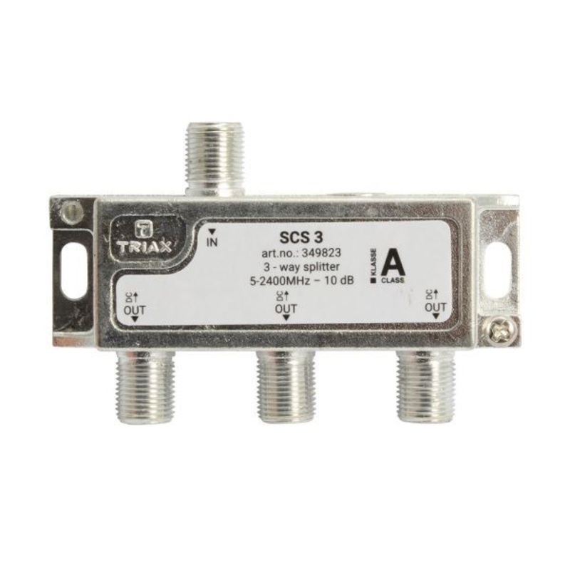 TRIAX RF 3-Way Splitter 5~2400MHz. All Ports Power Pass – Diode Steered