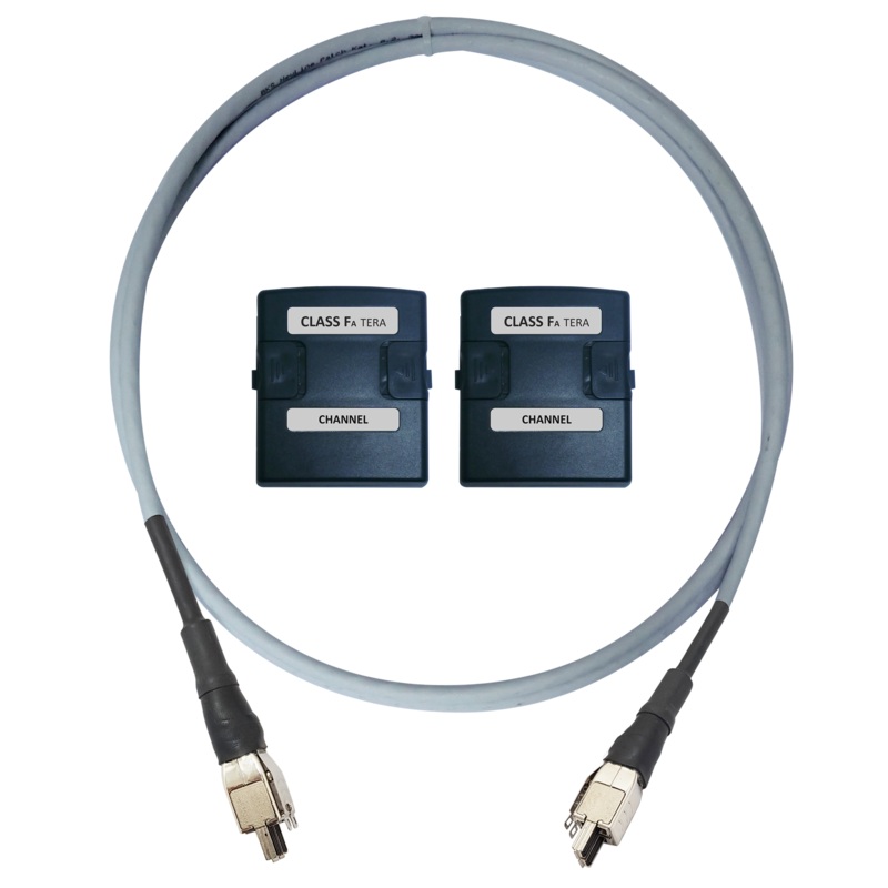 WIREXPERT Kit for Class F/FA Channel Link (CH) Testing. 2x Class F/FA CH Adapters with TERA Interface, 1x 2m TERA Interface Reference Cord. *Bought in to Order – 14 Day Lead