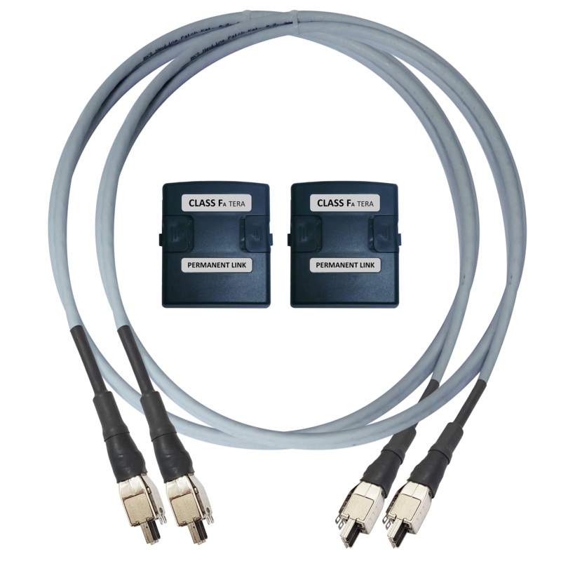WIREXPERT Kit for Class F/FA Permanent Link (PL) Testing. 2x Class F/FA PL Adapters with TERA Interface, 2x 2m TERA Reference Cord. *Bought in to Order – 14 Day Lead