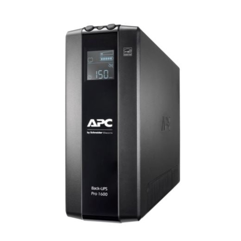 APC Back-UPS PRO Line Interactive 1600VA (960W) with AVR, 230V Input/Output. 8x IEC C14 Outlets. With Battery Backup & Surge Protect. LCD Display.