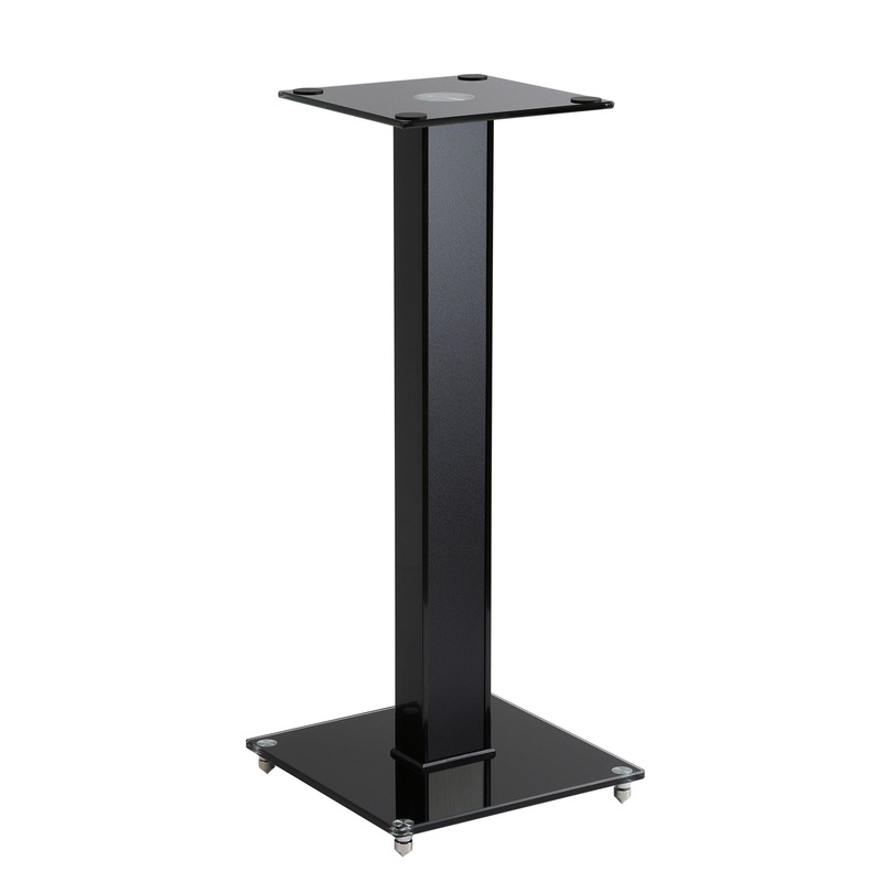 BRATECK 23.6″ Aluminium/Glass Floor Standing BookShelf Speaker Stands. Tempered Glass Base with Floor Spikes for Stability. Max weight 10Kgs. 250x250mm Glass Top Plate. 600mm High. Sold as a Pair.