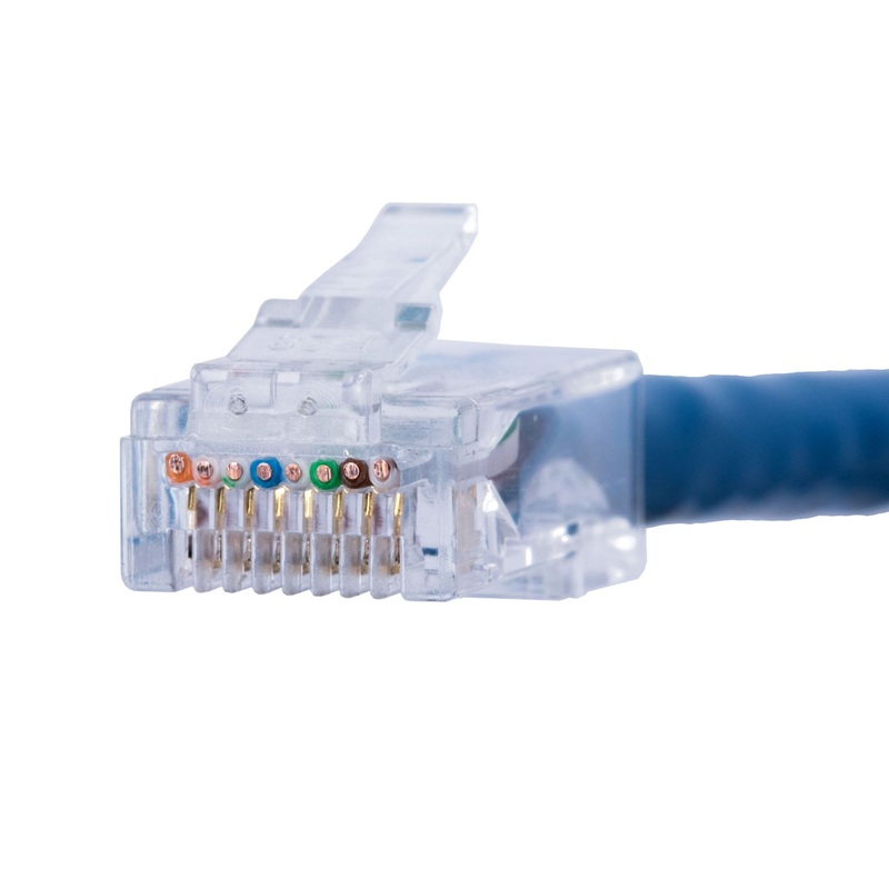 DYNAMIX Cat6 UTP push through plug, 3 prong, 50 u” 20pc pack. For solid & stranded cable, Max conductor size : 1.05mm.