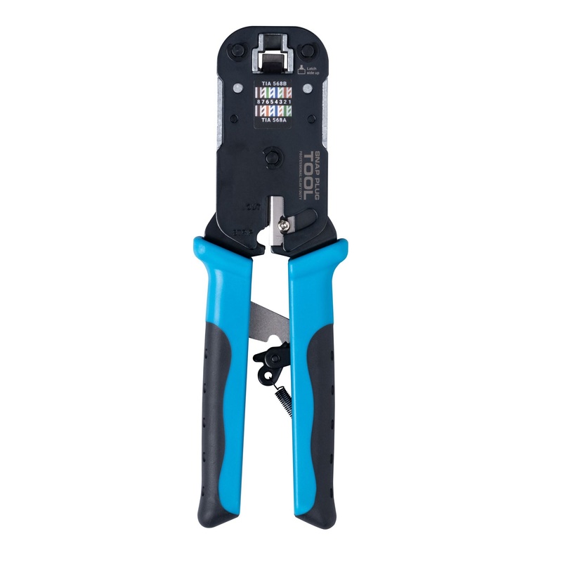 DYNAMIX Heavy Duty Push Through Crimper with Built-in Stripping & Cutting Blade. Ratcheted handle, Replaceable Trimming blade. **Replacement Blades – PTC-BLADE