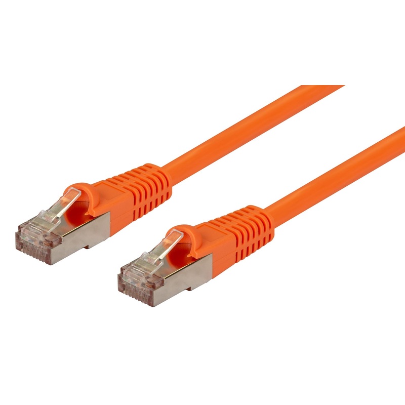 DYNAMIX 0.75m Cat6A S/FTP Orange Slimline Shielded 10G Patch Lead. 26AWG (Cat6 Augmented) 500MHz with Gold Plate Connectors.